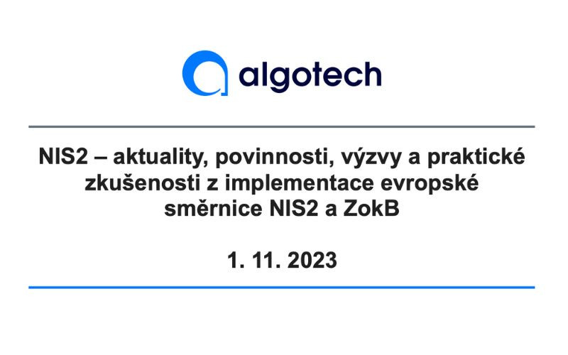 Algotech vás zve na odbornou konferenci o směrnici NIS2