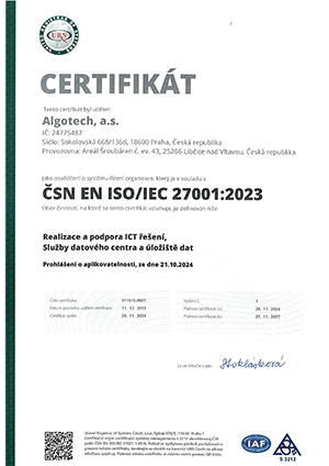 Certifikát ISO 27001:2023